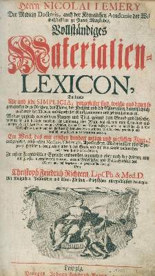 Bild Nr.1: 130-1754 Lemery,N.: (Medizin, Pharmazie)