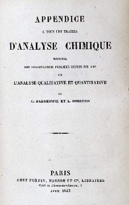 Bild Nr.1: 130-1771 Barreswil,(L.C.A.) u. A.Sobrero.: (Sammlung von Professor Dr.Dr. Johannes Büttner)