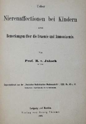 Bild Nr.1: 130-1814 Jaksch,R.v.: (Sammlung von Professor Dr.Dr. Johannes Büttner)