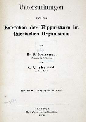 Bild Nr.1: 130-1841 Meissner,G. u. C.U.Shepard.: (Sammlung von Professor Dr.Dr. Johannes Büttner)