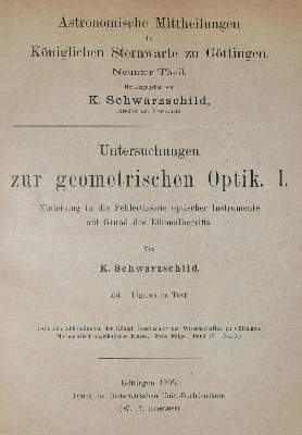 Bild Nr.1: 130-1948 Schwarzschild,K.: (Verschiedene Gebiete - Varia, Astronomie)