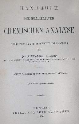 Bild Nr.1: 130-1960 Stähler,A. (Hrsg.).: (Verschiedene Gebiete - Varia, Chemie)