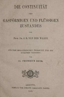 Bild Nr.1: 130-1961 Waals,J.D. van der.: (Verschiedene Gebiete - Varia, Chemie)