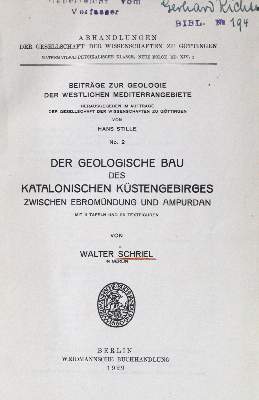 Bild Nr.1: 130-1981 Stille,H. (Hrsg.).: (Verschiedene Gebiete - Varia, Geologie - Mineralogie u. Paläontologie)