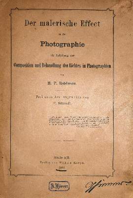 Bild Nr.2: 130-2001 Robinson,H.P.: (Verschiedene Gebiete - Varia, Photographie)