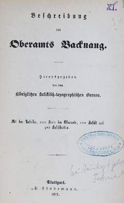 Bild Nr.2: 130-2103 Beschreibung des Oberamts: (Deutschland, Backnang)