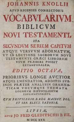 Bild Nr.1: 130-217 Knoll,J.: (Alte Drucke, Handschriften und Theologie)