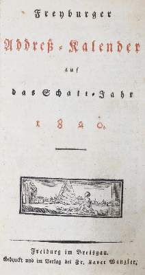 Bild Nr.1: 130-2183 Freyburger Addreß-Kalender: (Deutschland, Freiburg)
