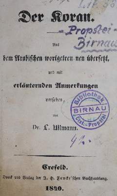 Bild Nr.1: 130-219 Ullmann,L. (Übers.).: (Koran)