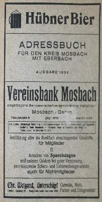 Bild Nr.1: 130-2229 Adressbuch: (Deutschland, Mosbach)