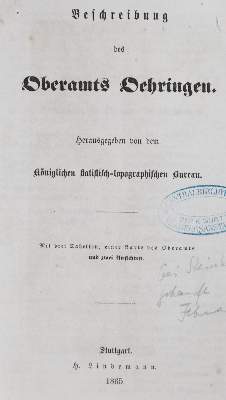 Bild Nr.2: 130-2237 Beschreibung des Oberamts: (Deutschland, Oehringen)