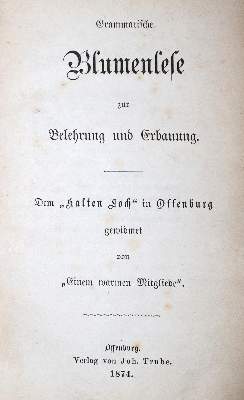 Bild Nr.1: 130-2238 Grammatische Blumenlese: (Deutschland, Offenburg)