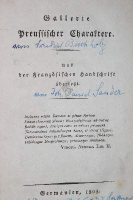 Bild Nr.1: 130-2242 (Massenbach,C.K.A.L.v. u. P.F.F.Buchholz).: (Deutschland, Preussen)