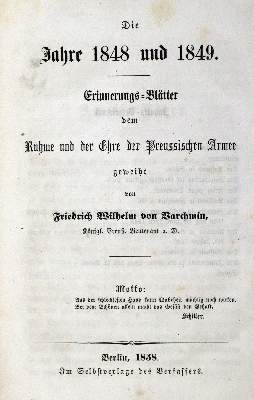 Bild Nr.1: 130-2257 Varchmin,F.W.v.: (Deutschland, Revolution 1848/49 - Vormärz - Politik)