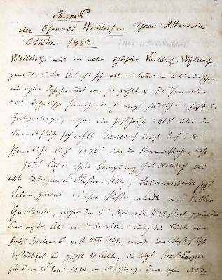 Bild Nr.1: 130-2301 Chronik der Pfarrei Weildorf: (Deutschland, Weildorf, Handschriften)