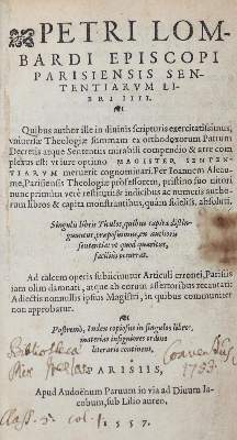 Bild Nr.1: 130-232 Lombardus,P.: (Alte Drucke, Handschriften und Theologie)