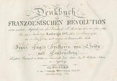 Bild Nr.1: 130-2330 Seida u. Landensberg,F.E.v.: (Frankreich, Revolution)