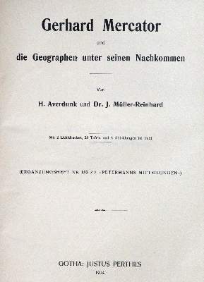Bild Nr.2: 130-2395 Averdunk,H. u. J.Müller-Reinhard.: (Verschiedene Länder - Geschichte, Atlanten, Mercator)