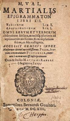 Bild Nr.1: 130-243 Martialis,M.V.: (Alte Drucke, Handschriften und Theologie)