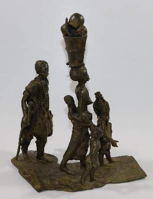 Bild Nr.4: 130-2625 Große afrikanische Figurengruppe.: (Afrika, Figuren)