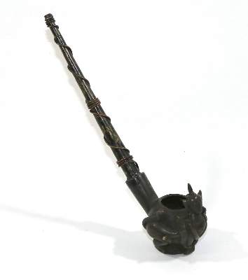 Bild Nr.1: 130-2677 Opiumpfeife Bronze: (Asiatika)