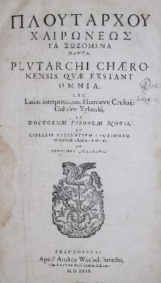 Bild Nr.1: 130-286 Plutarch.: (Alte Drucke, Handschriften und Theologie)