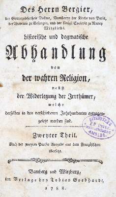 Bild Nr.1: 130-32 Bergier,N.S.: (Alte Drucke, Handschriften und Theologie)