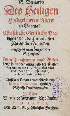 Bild Nr.1: 130-34 Bernhard von Clairvaux.: (Alte Drucke, Handschriften und Theologie)