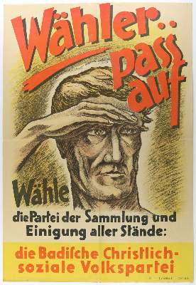 Bild Nr.1: 130-3477 Badische Christlich-Soziale Volkspartei.: (Plakate)