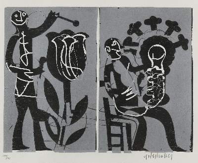 Bild Nr.1: 130-3802 Grieshaber, HAP: (Künstlergraphik, Grieshaber)