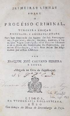 Bild Nr.1: 130-431 Pereira e Sousa,J.J.C.: (Juridica und Kriminologie)