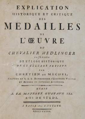 Bild Nr.1: 130-550 Mechel,C.de.: (Numismatik u. Siegelkunde, Medaillen, Hedlinger)
