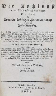 Bild Nr.1: 130-655 Sydow,W.v. (gen. Isidore Grönau).: (Küche und Haushalt, Kochbücher)