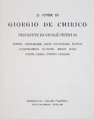 Bild Nr.1: 130-694 Chirico,G.de.: (Kunstwissenschaft)