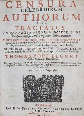 Bild Nr.1: 130-841 Blount,T.P.: (Lexika - Wörterbücher - Sprachwissenschaften)