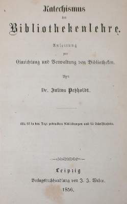 Bild Nr.1: 130-862 Petzholdt,J.: (Bibliographie und Buchwesen)