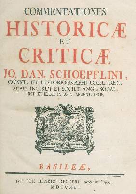 Bild Nr.1: 130-869 Schoepflin,J.D.: (Bibliographie und Buchwesen)
