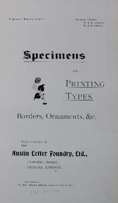 Bild Nr.1: 130-874 Austin Letter Foundry Ltd.: (Typographie und Kalligraphie)