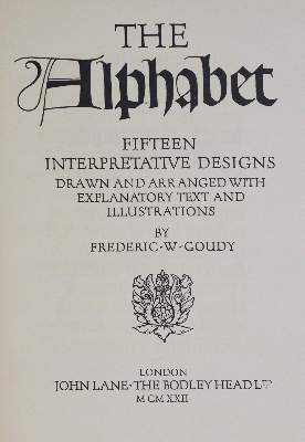 Bild Nr.1: 130-902 Goudy,F.W.: (Typographie und Kalligraphie)
