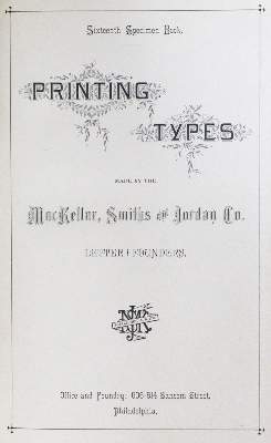 Bild Nr.1: 130-922 MacKellar, Smiths and Jordan Co.: (Typographie und Kalligraphie)