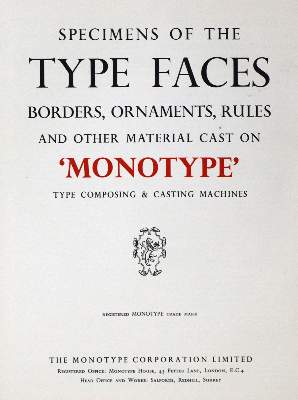 Bild Nr.1: 130-925 Monotype Co.: (Typographie und Kalligraphie)