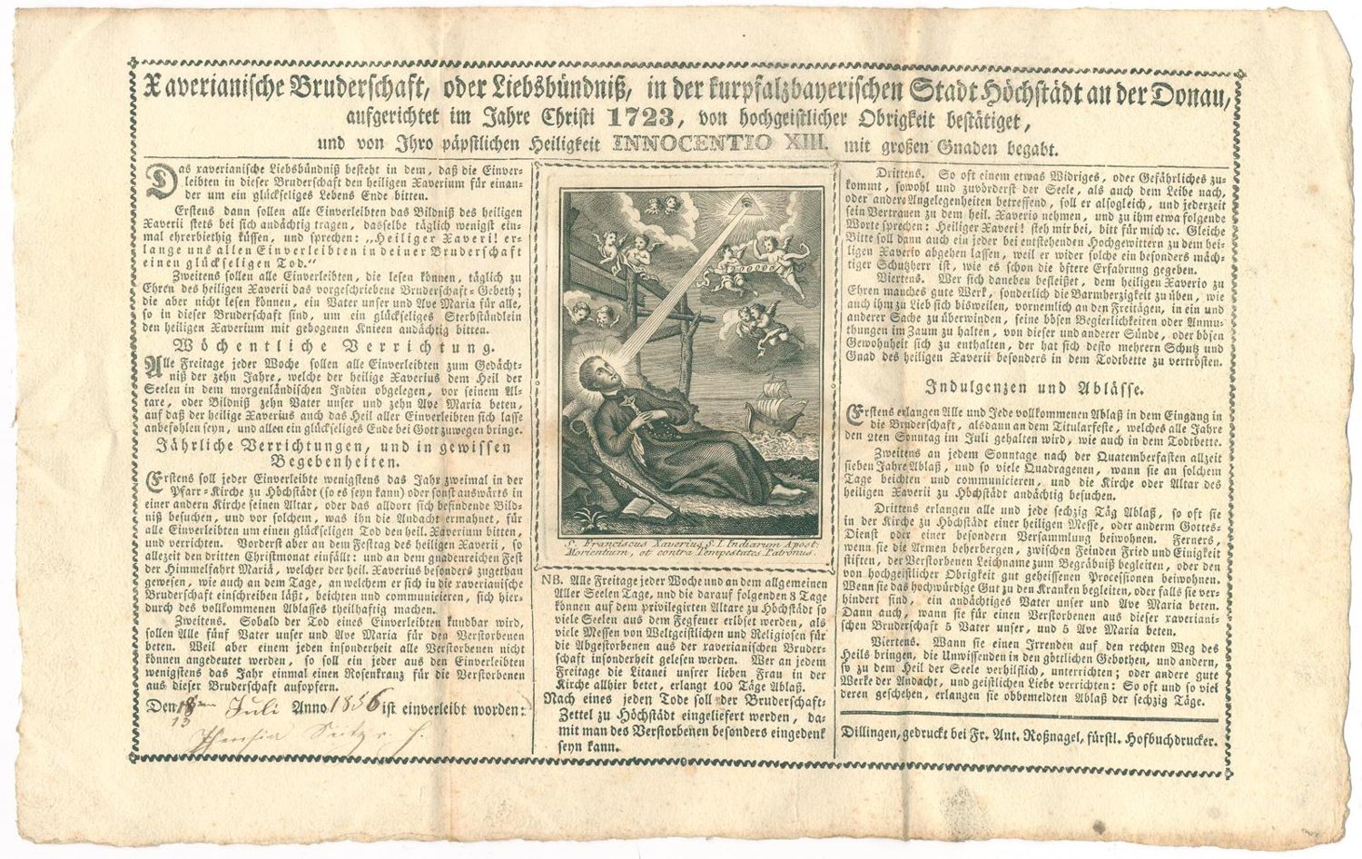 Große Abbildung Nr.1: 131-100 Xaverianische Bruderschaft,: (Einblattdrucke u. Flugschriften)