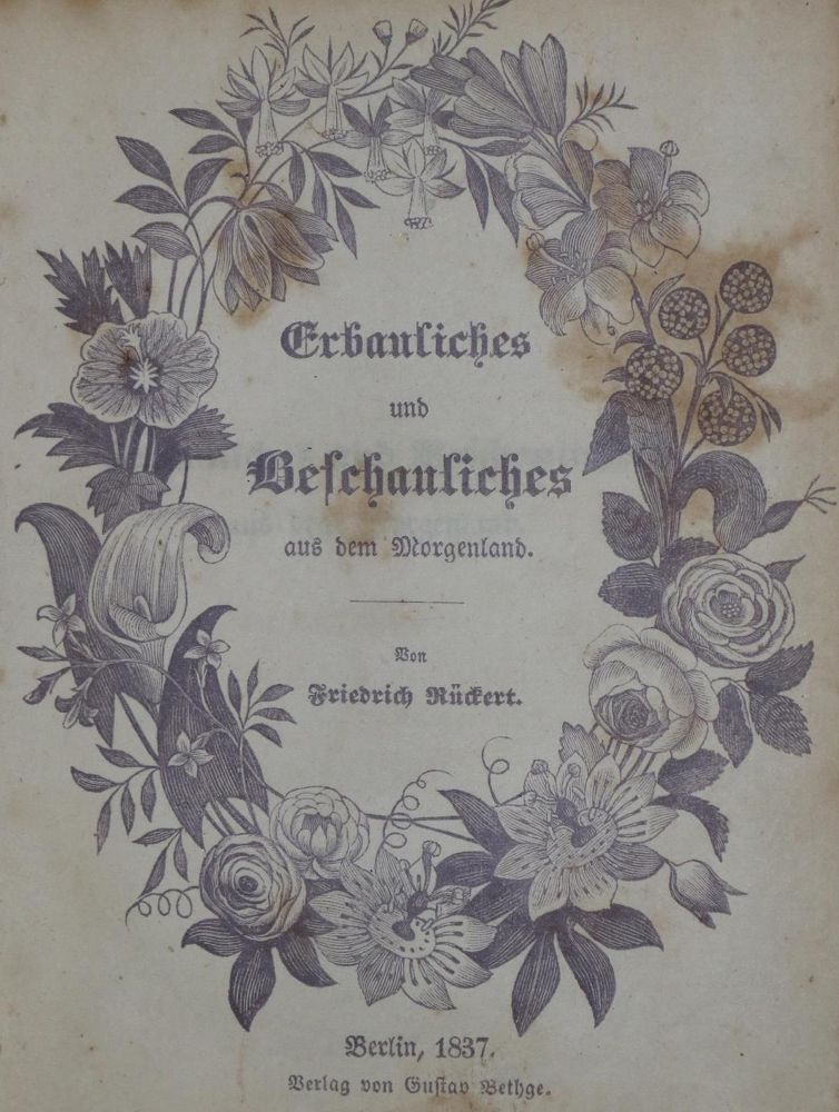 Große Abbildung Nr.1: 131-1003 Rückert,F.: (Literatur und illustrierte Bücher bis 19.Jahrhundert)