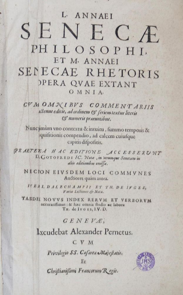Große Abbildung Nr.1: 131-1040 Seneca,L.A.: (Literatur und illustrierte Bücher bis 19.Jahrhundert)