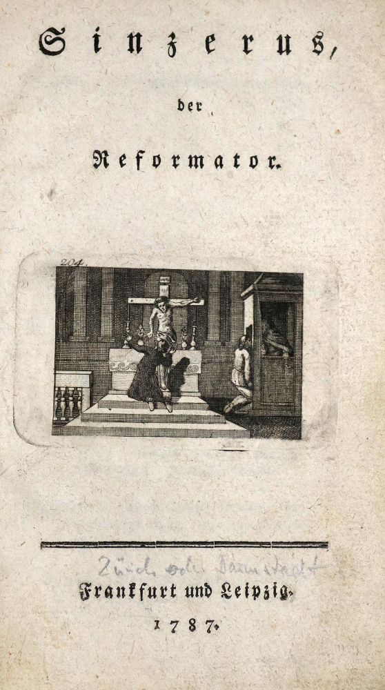 Große Abbildung Nr.1: 131-1042 Sinzerus, der Reformator.: (Literatur und illustrierte Bücher bis 19.Jahrhundert)