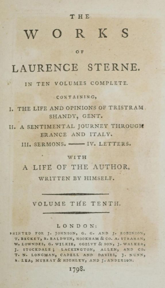 Große Abbildung Nr.2: 131-1044 Sterne,L.: (Literatur und illustrierte Bücher bis 19.Jahrhundert)