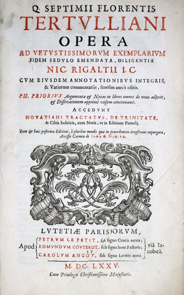 Große Abbildung Nr.1: 131-1052 Tertullianus,Q.S.F.: (Literatur und illustrierte Bücher bis 19.Jahrhundert)