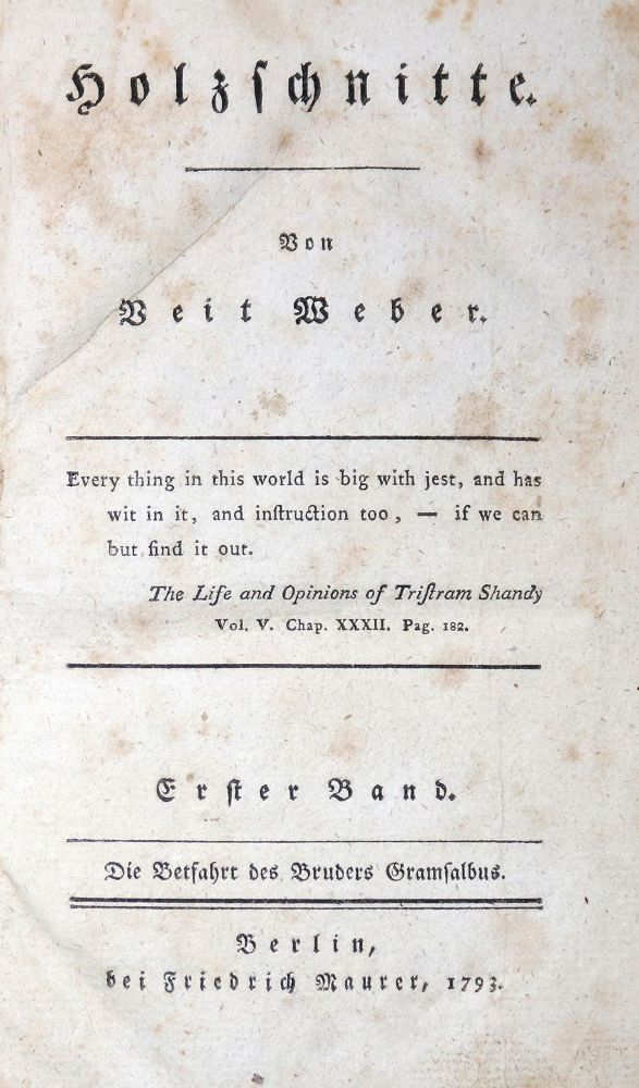 Große Abbildung Nr.2: 131-1060 Weber,V. (d.i. G.Ph.L.L.Wächter).: (Literatur und illustrierte Bücher bis 19.Jahrhundert)
