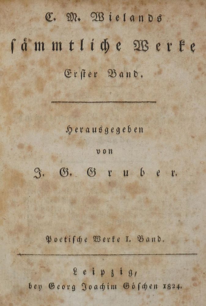 Große Abbildung Nr.1: 131-1062 Wieland,C.M.: (Literatur und illustrierte Bücher bis 19.Jahrhundert)