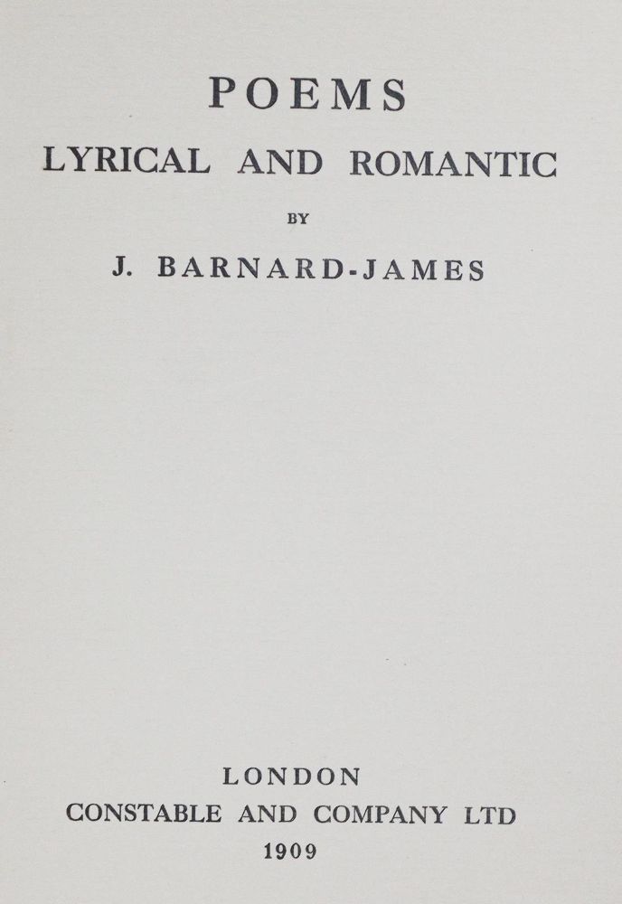 Große Abbildung Nr.1: 131-1076 Barnard-James,J.: (Literatur und illustrierte Bücher 20.Jahrhundert - Alte Literatur in modernen Ausgaben)